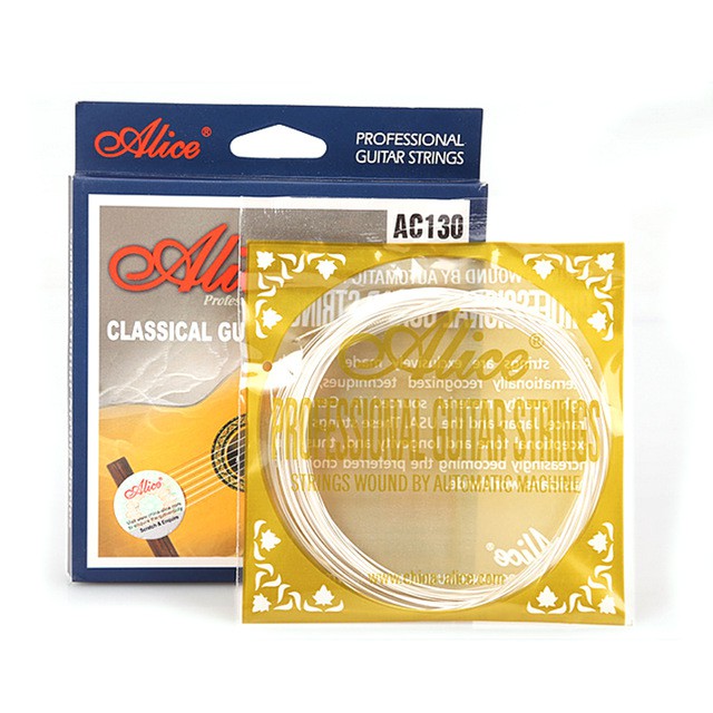 12set Classical Guitar Strings Clear Nylon Silver-plated Copper Wound Alice Nylon Silver Strings AC130