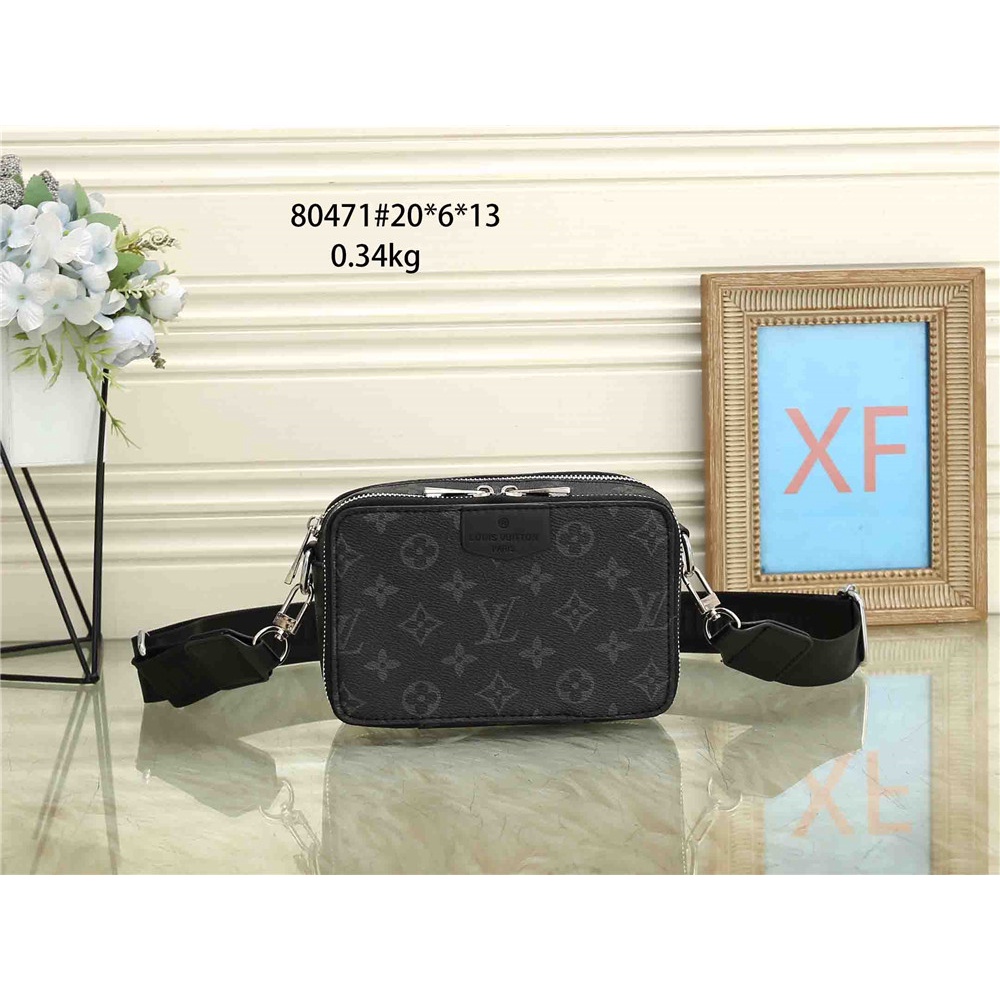 LV_Túi Đeo Chéo Da Hai Lớp 20cm Thời Trang Cho Nam Nữ