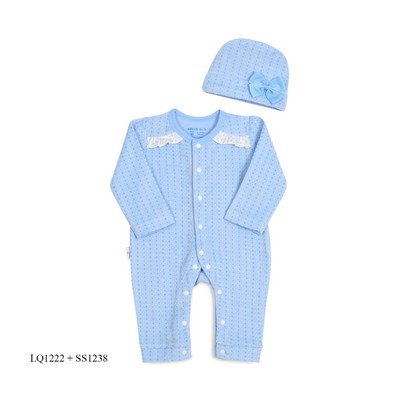 Liền quần dài bông bèo vai LQ1222 (Không kèm nón)