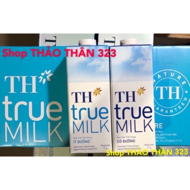 SIÊU NGON-Sữa TH True Milk 1Lít ( Có Đường, Ít Đường, Nguyên Chất Không Đuóng)