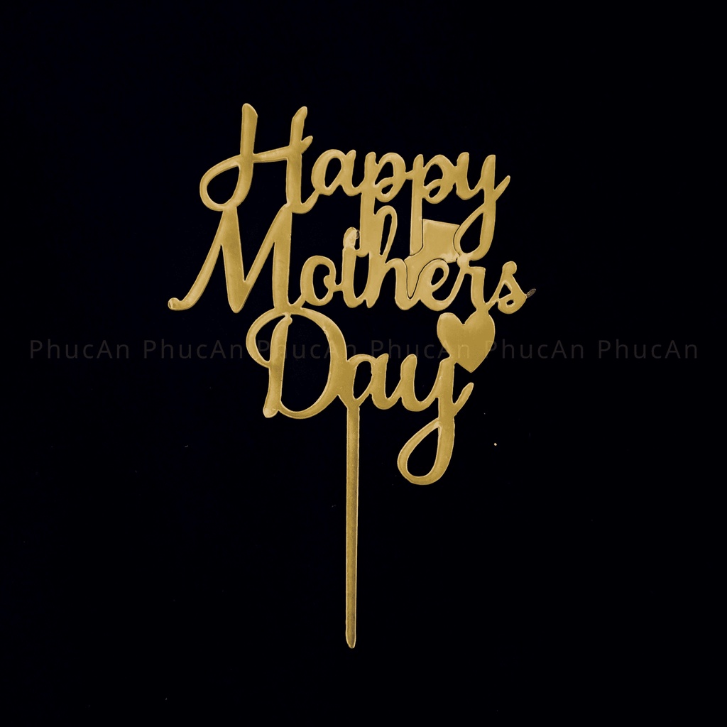 Cây cắm hpbd mica vàng đen cắm bánh sinh nhật ngẫu nhiên