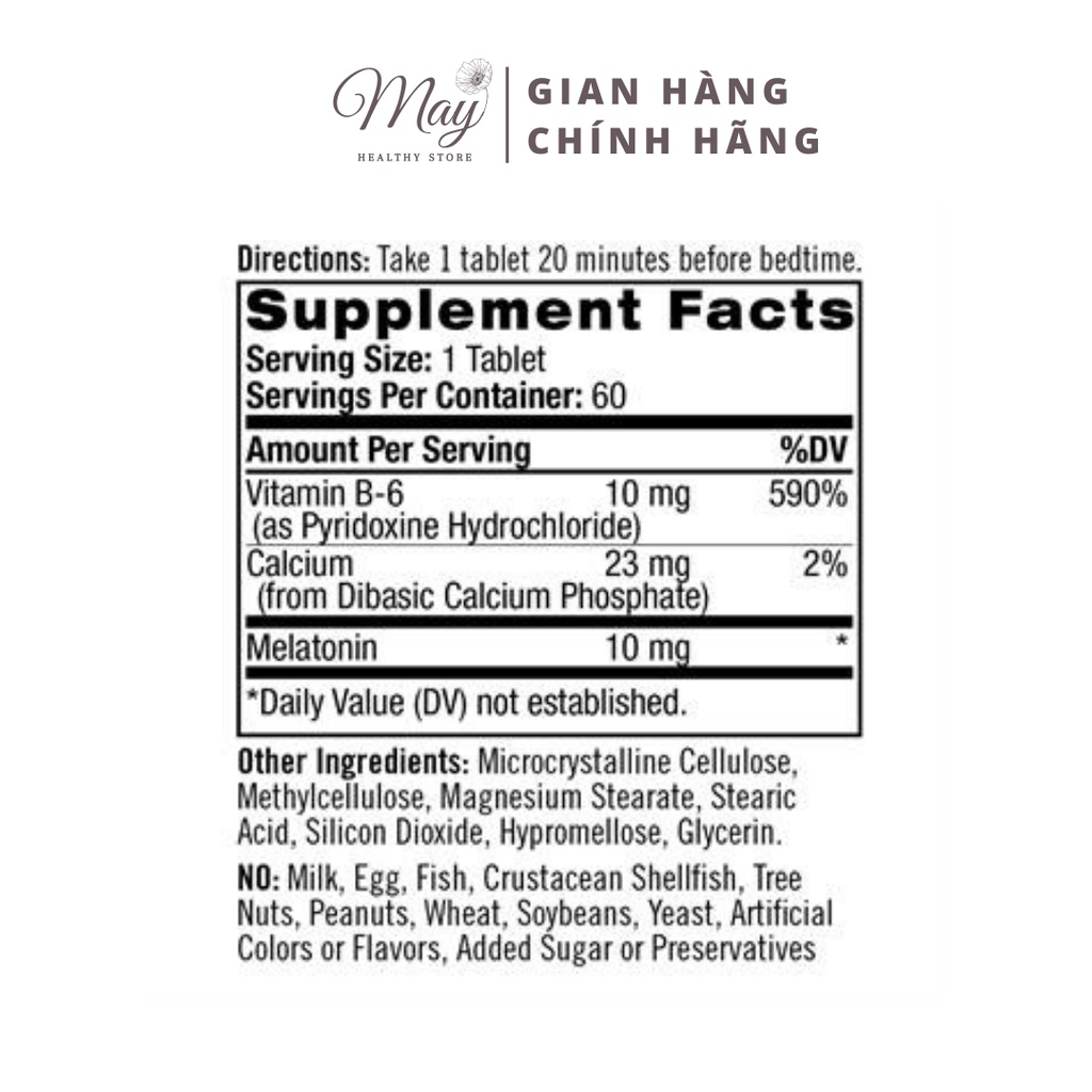 Viên Uống Natrol Melatonin Advanced Sleep 10mg Cải Thiện Giấc Ngủ (Lọ 60 Viên)