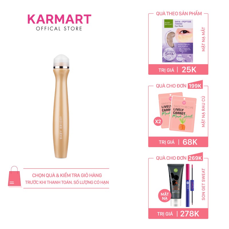 Cây Lăn Mắt Chống Nhăn Mắt Baby Bright 5hya & Peptide Firming Eye Roller Serum 15ml