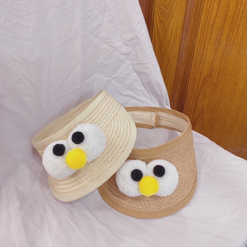 Mũ cói nửa đầu hình dễ thương cho bé