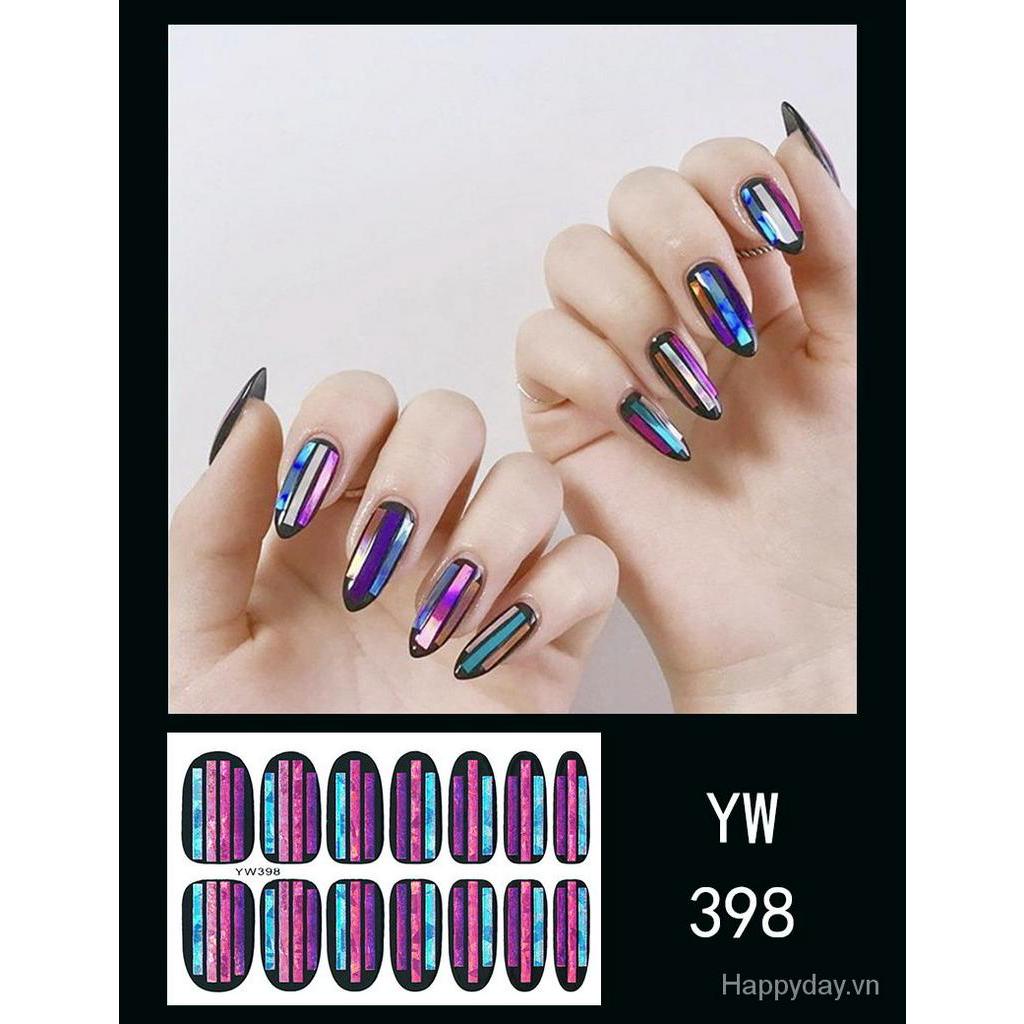 Bộ 14 miếng dán móng tay giả nhiều màu sắc dành cho bé gái,Miếng dán móng tay NailNina, miếng dán móng tay, miếng dán móng tay giả YW397-436