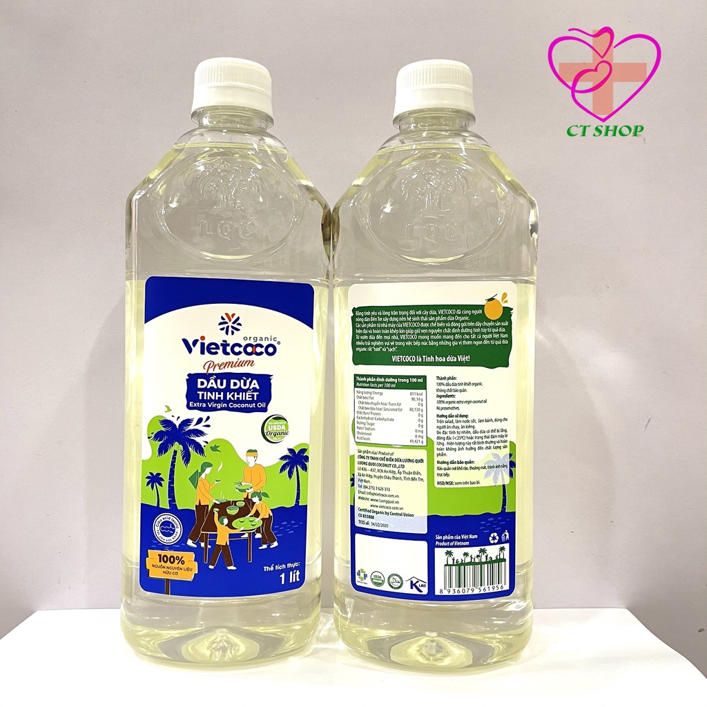 1000ml - Dầu dừa nguyên chất Vietcoco Lương Quới.