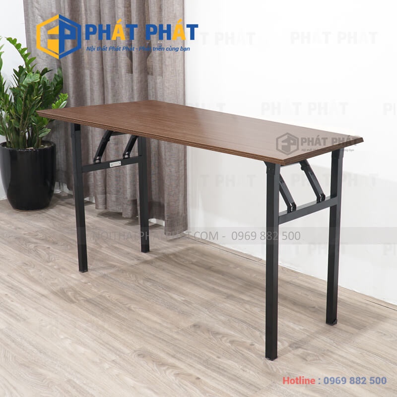 Bàn gấp văn phòng Phát Phát chân sắt 1.2 x 0.4m, bàn gỗ MFC làm việc tại nhà, học sinh sinh viên giá rẻ - BCGD640