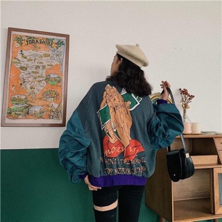 Áo bomber xanh