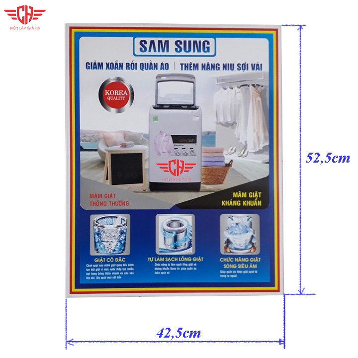 Tem dán máy giặt LG - Samsung tặng kèm keo dán