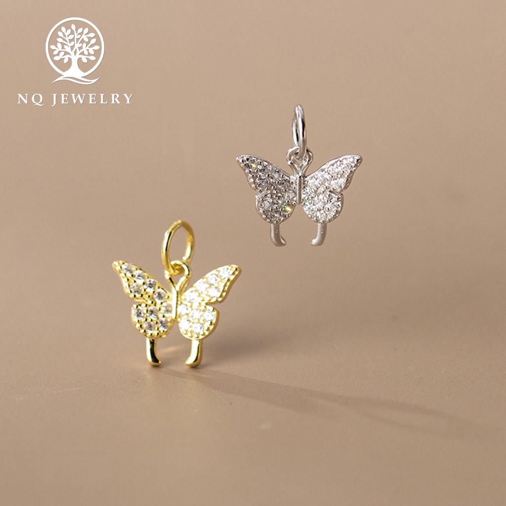 Charm bạc treo hình con bướm đính đá - NQ Jewelry