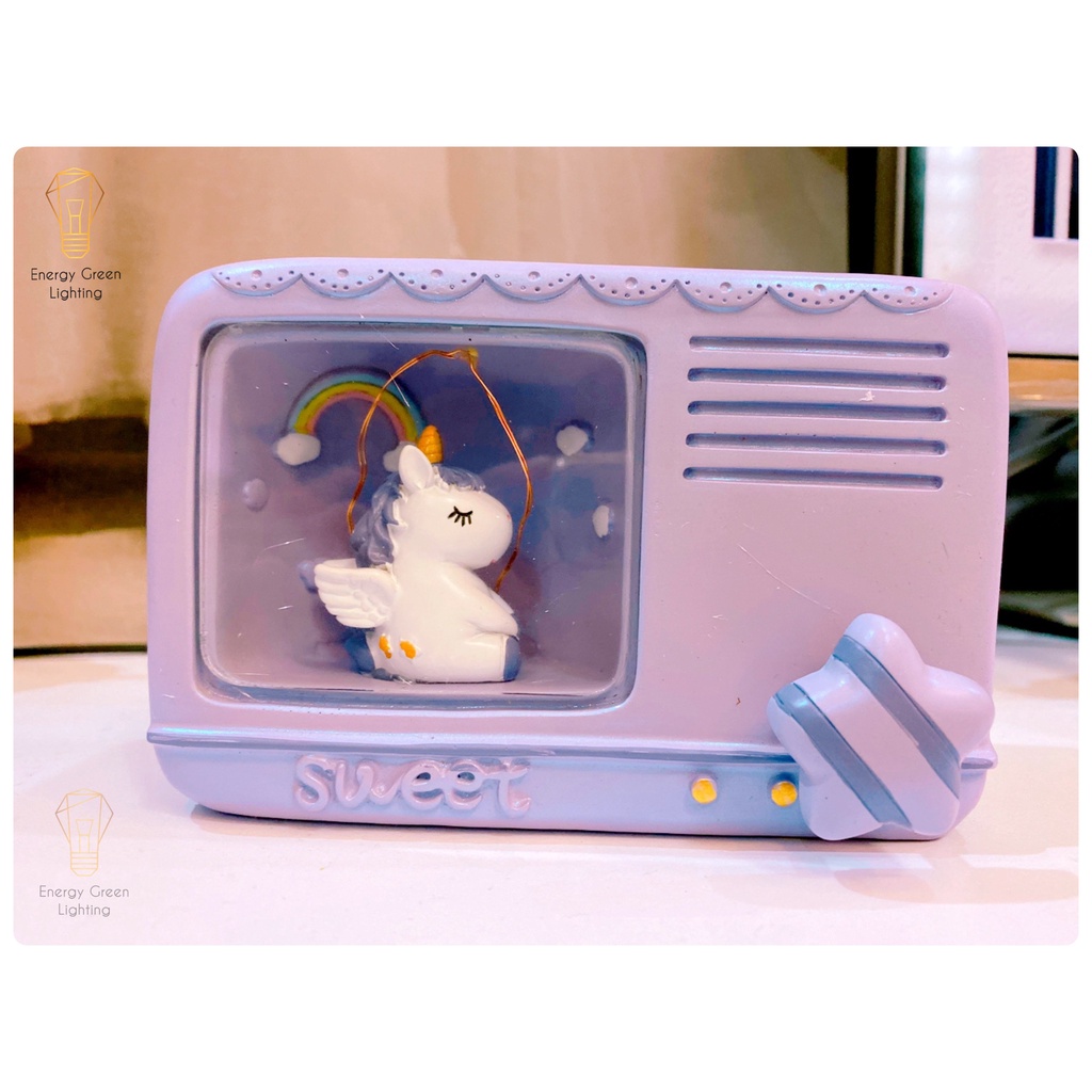 Đèn Ngủ Energy Green Lighting Trang Trí Radio Kỳ Lân Siêu Dễ Thương - trang trí căn phòng vintage decor tiết kiệm giá rẻ