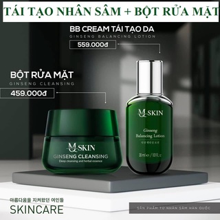 Combo tái tạo da nhân sâm BB Cream MQ SKIN + Bột rửa mặt nhụy hoa nghệ tây mẫu mới hàng chính hãng