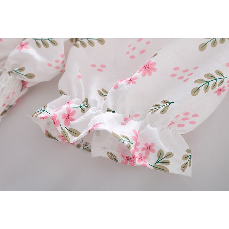 Áo Kiểu Tay Ngắn Dáng Ôm In Họa Tiết Hoa Nhí Xinh Xắn Edge