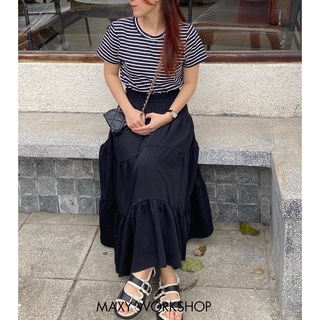 Áo thun nữ basic cổ tròn sọc màu Basic tee Maxy Workshop
