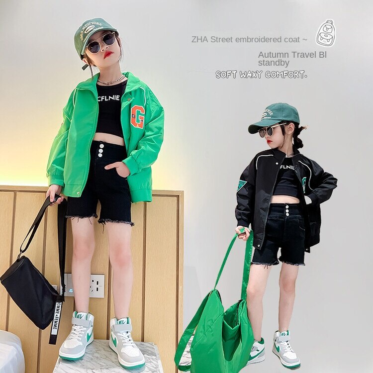 Áo Khoác Thời Trang Xuân Thu Dễ Thương Cho Bé Gái 5-6 Tuổi 7-8 Tuổi 9-10 Tuổi 11-12 Tuổi 13-14 Tuổi
