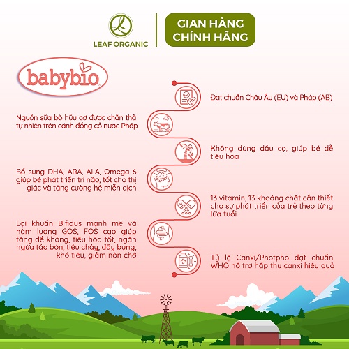 Thực phẩm bổ sung bột ăn dặm pha sữa hữu cơ babybio 220g  6 tháng - ảnh sản phẩm 9