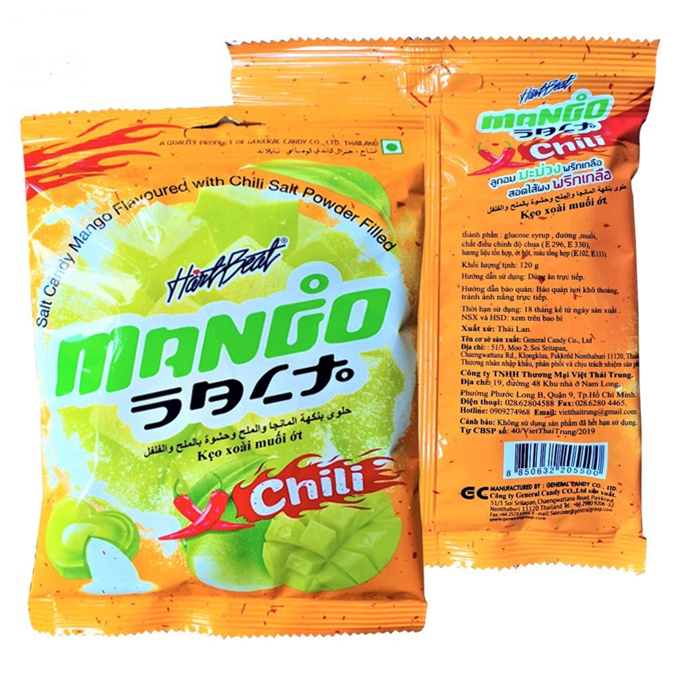 Kẹo Chanh Muối-Mây Muối-Thơm Muối Thái Lan Hart Beat 120g Bổ Sung Năng Lượng, Vitamin C