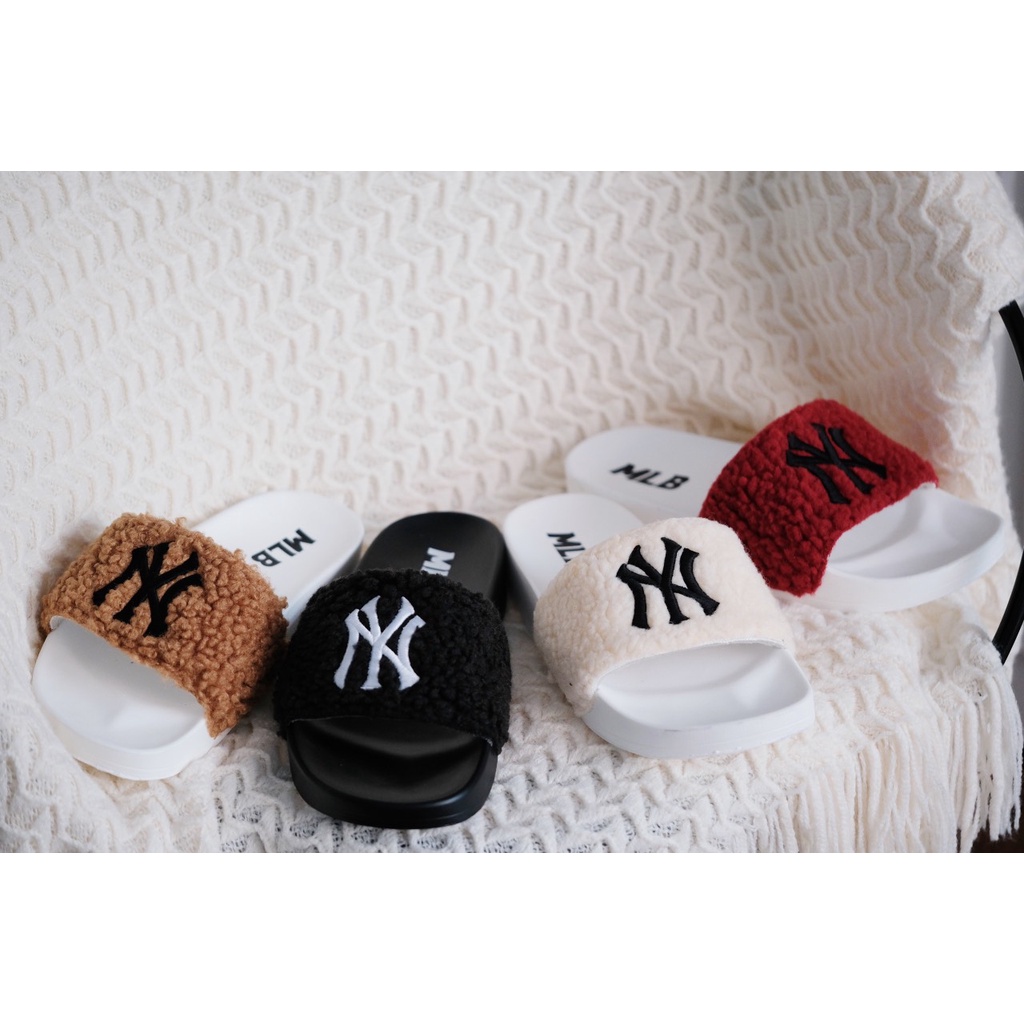 [ Kèm Hộp ] Dép Lông Nữ N.Y Quai Ngang Cao Cấp, Xịn Xò