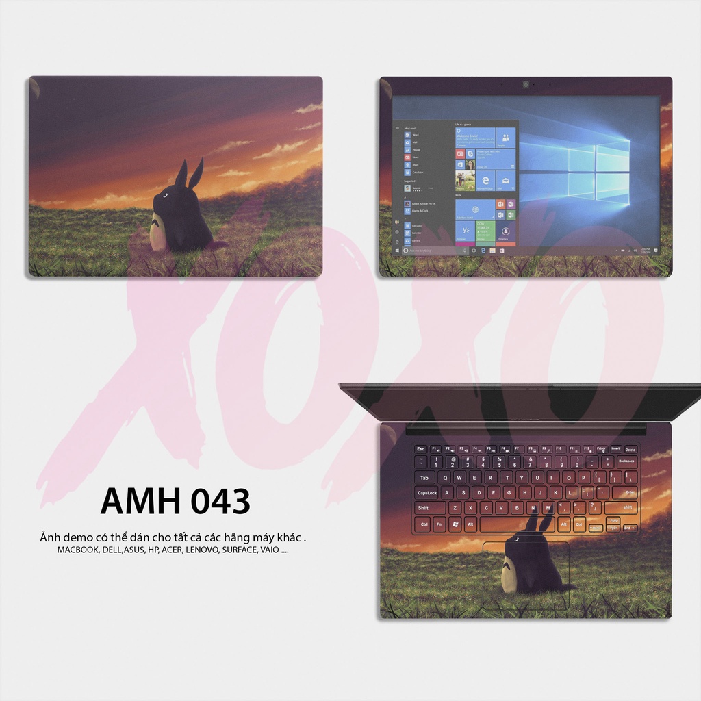Miếng Dán Skin Laptop Mẫu Totoro  - Decal Dán có cho Dell, Hp, Asus, Lenovo, Acer, MSI, Surface,Vaio