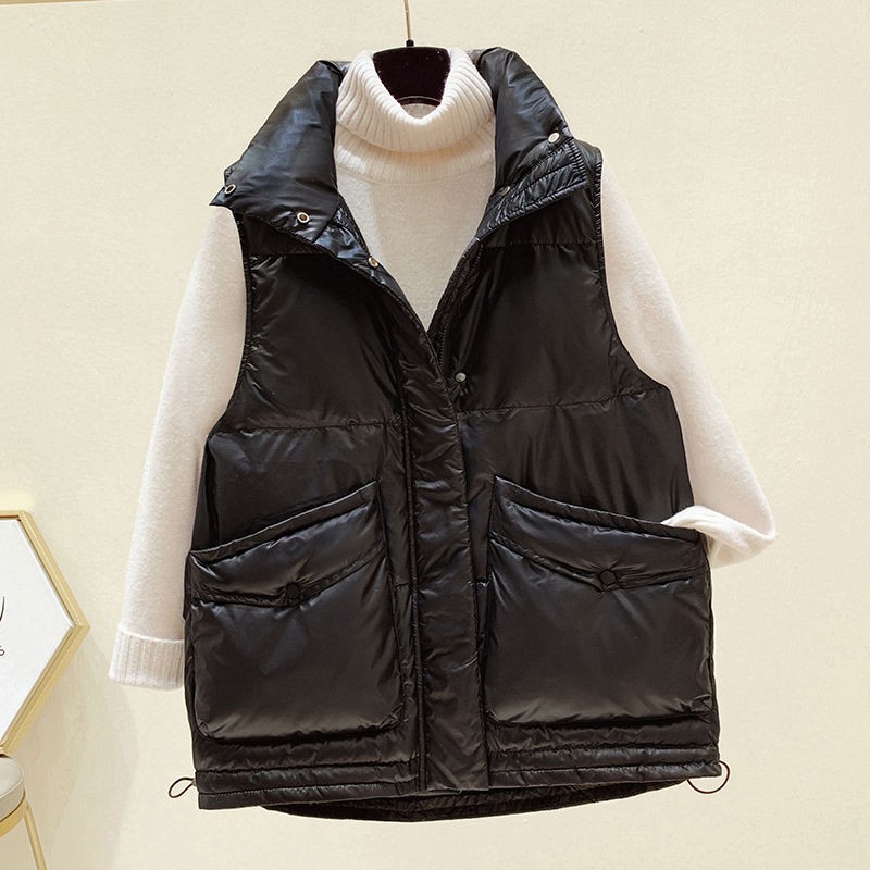 ☾❆áo ghi lê cotton matt lông vũ cho phụ nữ mặc ngoài phiên bản Hàn Quốc kết hợp tất cả khoác vest