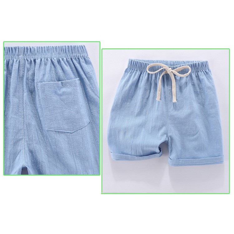 Quần short cotton cho bé trai size từ 3 đến 10 tuổi có nhiều màu