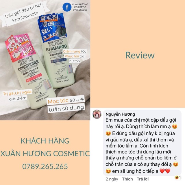 Dầu gội giảm hói 💜FREE SHIP💜 Cặp gội xả giảm rụng tóc Kaminomoto Nhật Bản