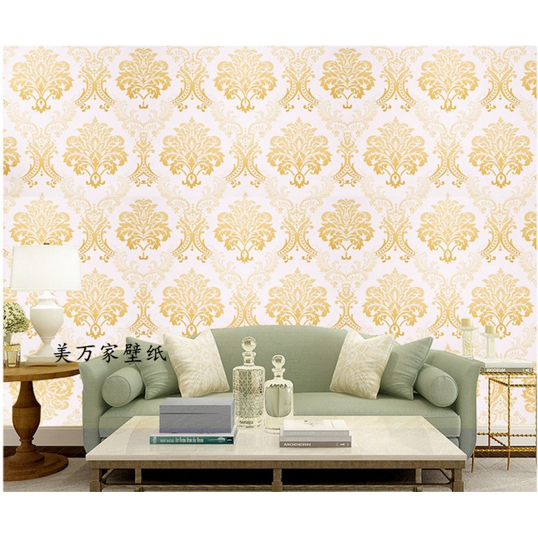 Decal giấy dán tường châu âu vàng