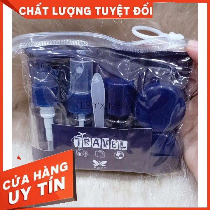 Bộ chiết mỹ phẩm TRAVEL 5 món mẫu mới nhỏ gọn_ tiện lợi dễ dàng khi mang đi du lịch   loại 1 giá rẻ tận gốc.