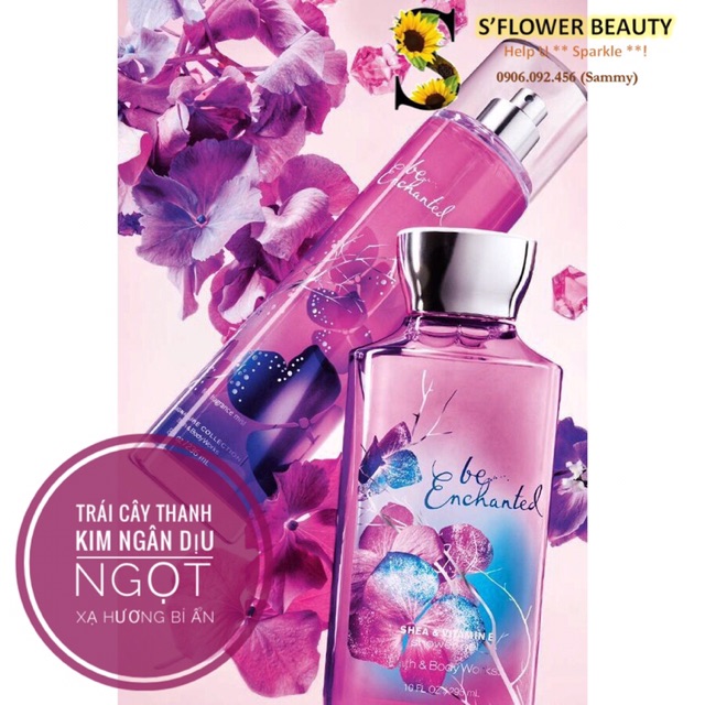 BE ENCHANTED | Bộ Sản Phẩm Gel Tắm - Dưỡng Thể - Xịt Thơm Lưu Hương Toàn Thân Bath & Body Works