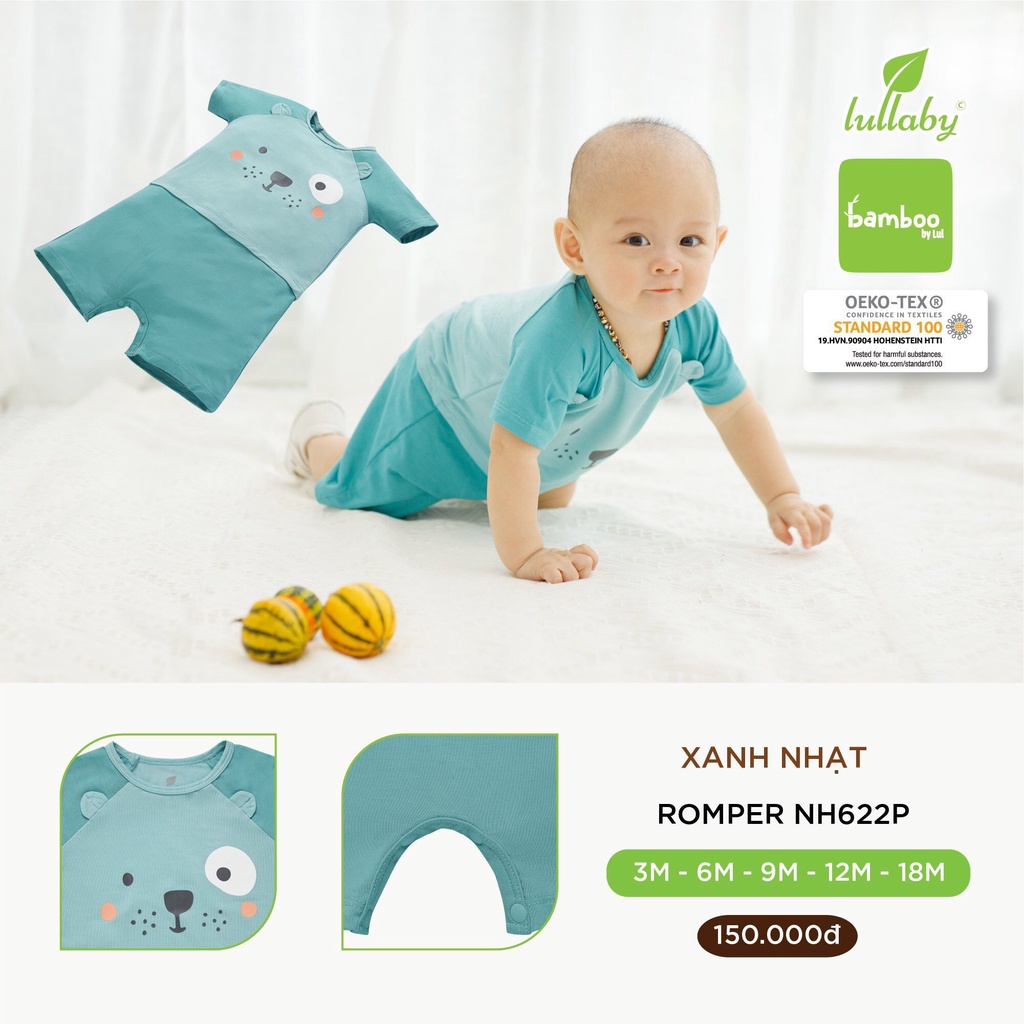 [CHÍNH HÃNG] Bộ Romper raglan sợi tre cao cấp an toàn cho bé họa tiết trẻ em Lullaby