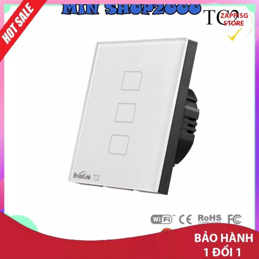 Công tắc cảm ứng điều khiển từ xa Broadlink TC2 US mặt chữ nhật (3 Nút bấm)  - Bảo hành 1 đổi 1