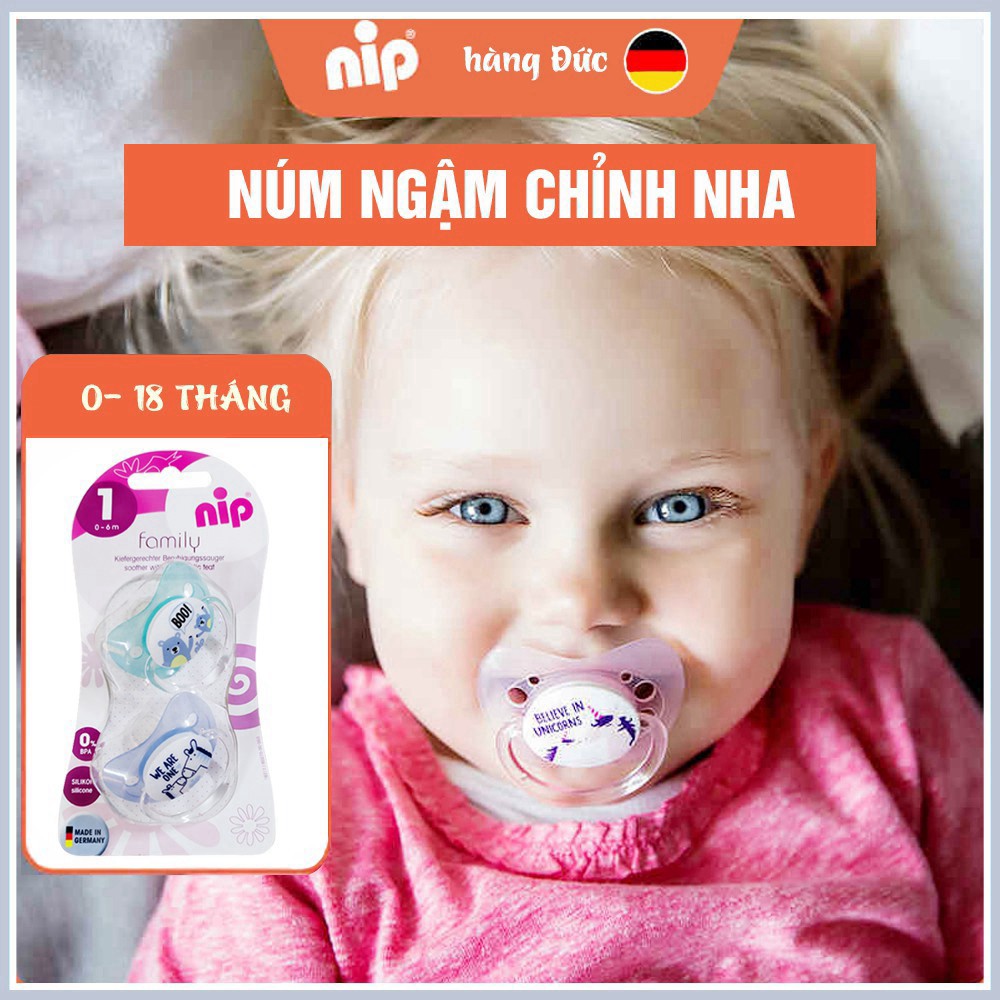 Đồ dùng cho bé ❤️HỮU ÍCH❤️ Vỉ 2 Ti ngậm chỉnh nha NIP cho bé - giúp phát triển răng cho bé