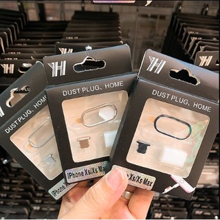 Bộ Viền Nhôm Bảo Vệ Camera + Nút Chống Bụi Tai Nghe Dành Cho Iphone X/XS/XS MAX/7+/8+