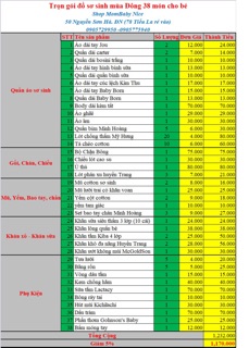 Trọn gói sơ sinh cho bé