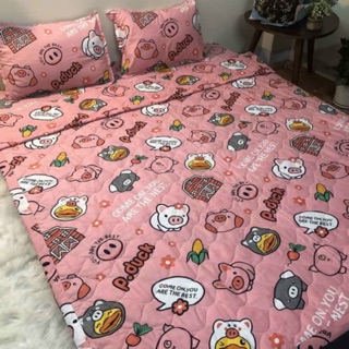 BỘ CHĂN GA 5 MÓN HÌNH CHUỘT HAMSTER HỒNG