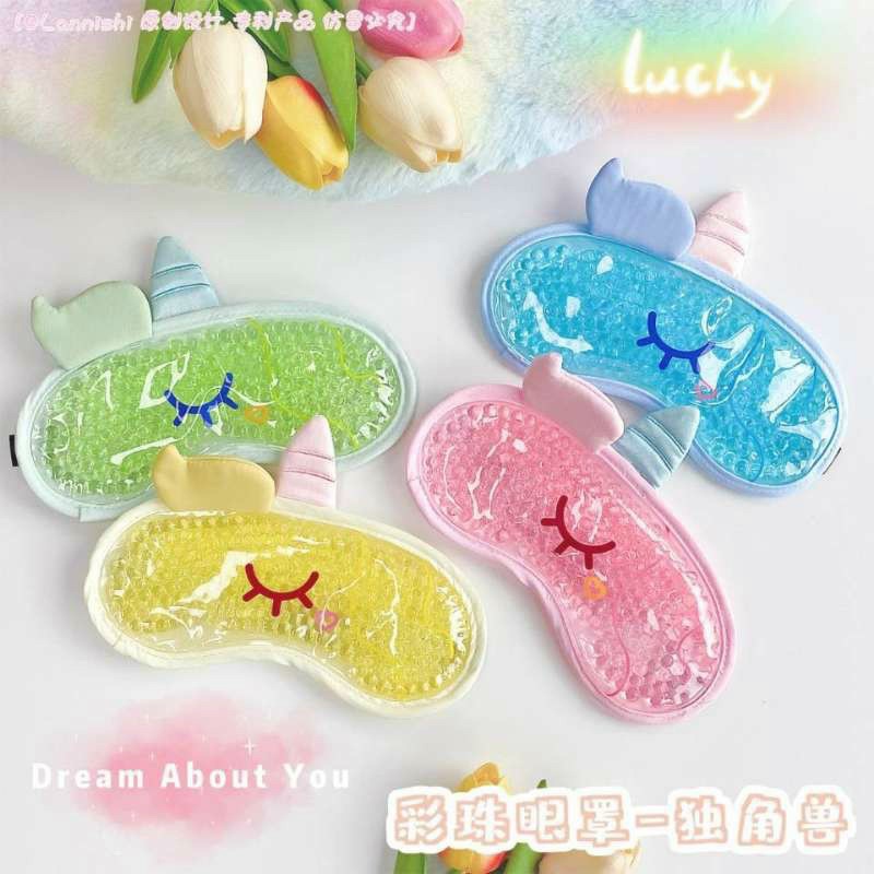 Bịt mắt ngủ tai gấu dễ thương có gel làm mát