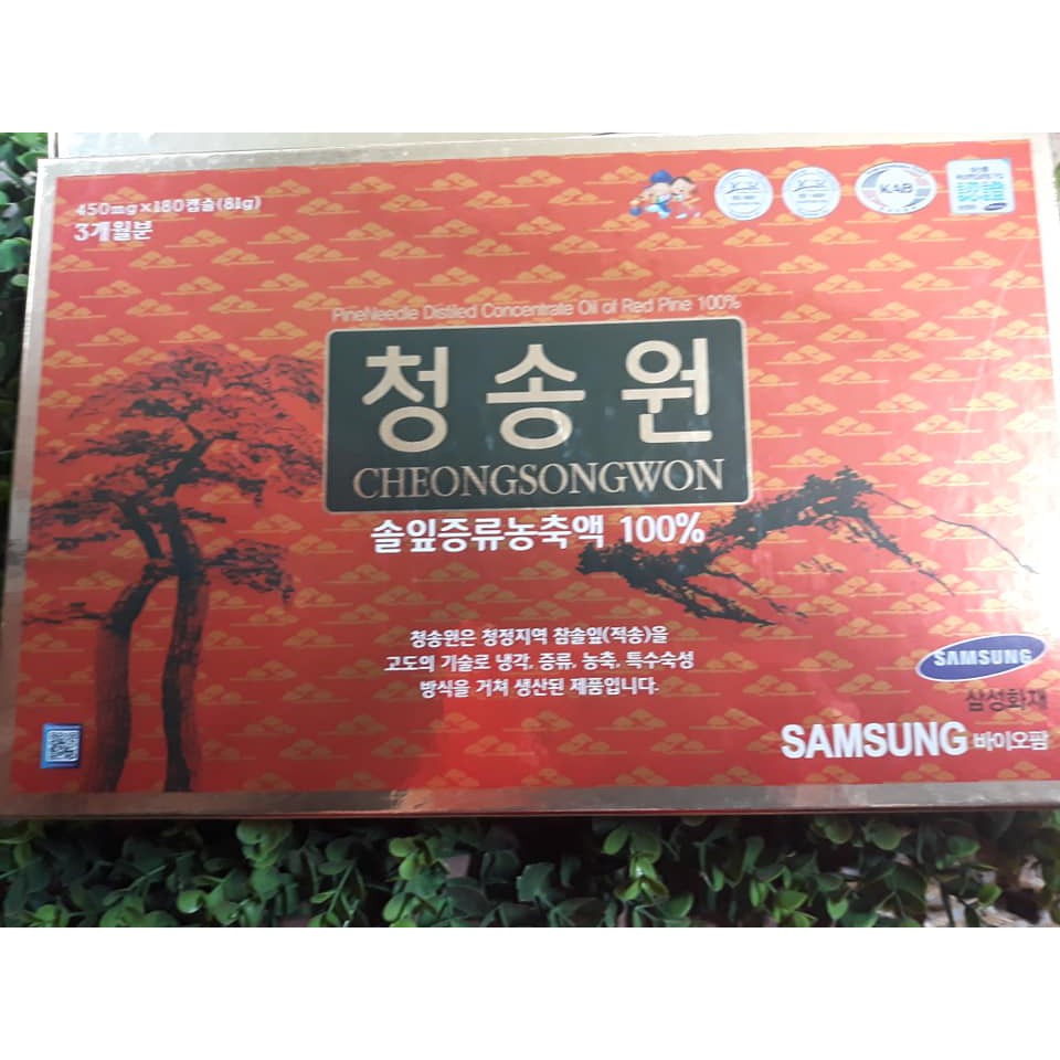 1 HỘP TINH DẦU THÔNG ĐỎ CHEONGSONGWON HÀN QUỐC LOẠI CAO CẤP, 180 VIÊN