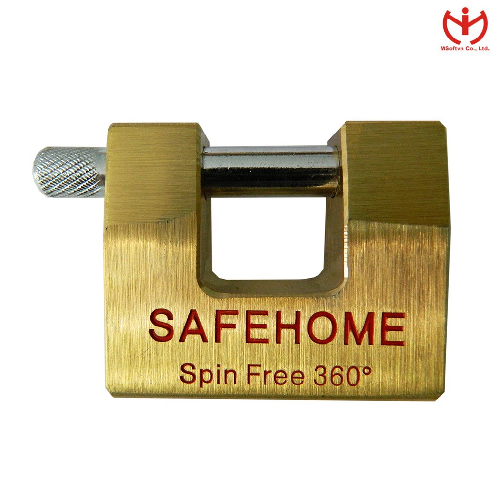 [Hỏa tốc HCM] Khóa cầu ngang Safe Home thân đồng rộng 60mm - MSOFT