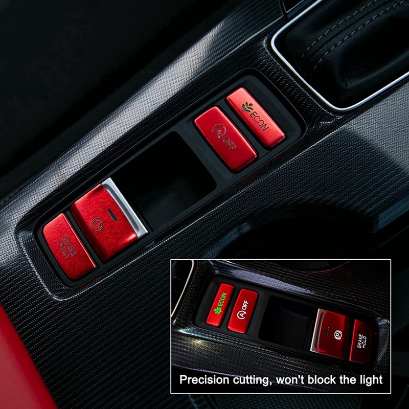 Khung Dán Bảng Điều Khiển Phanh Tay Bằng Nhôm Màu Đỏ Cho 11Th Gen Honda Civic 2022