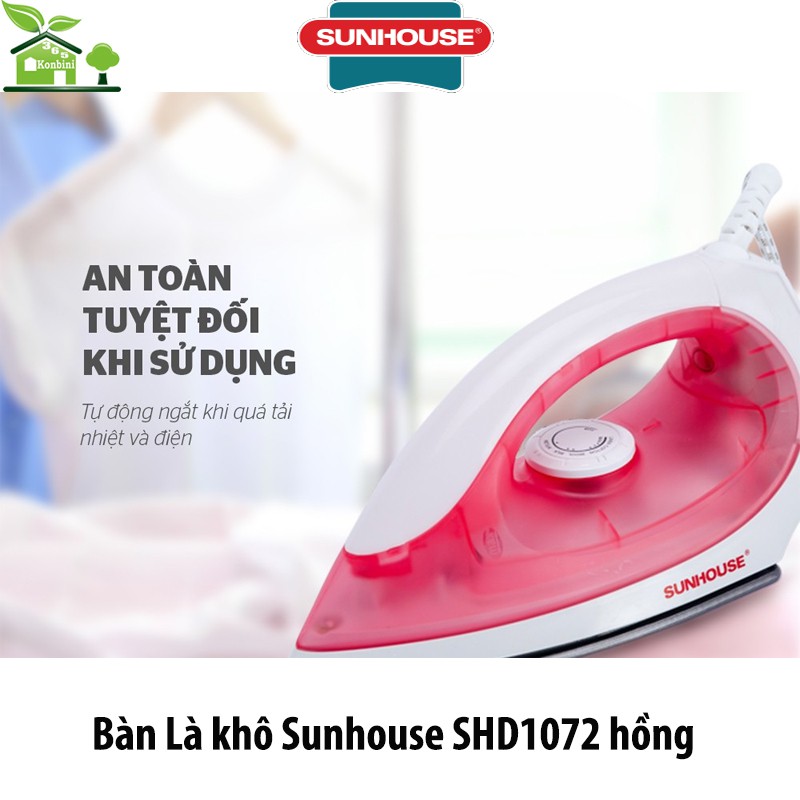 Bàn Là Khô Sunhouse SHD1072 Hồng