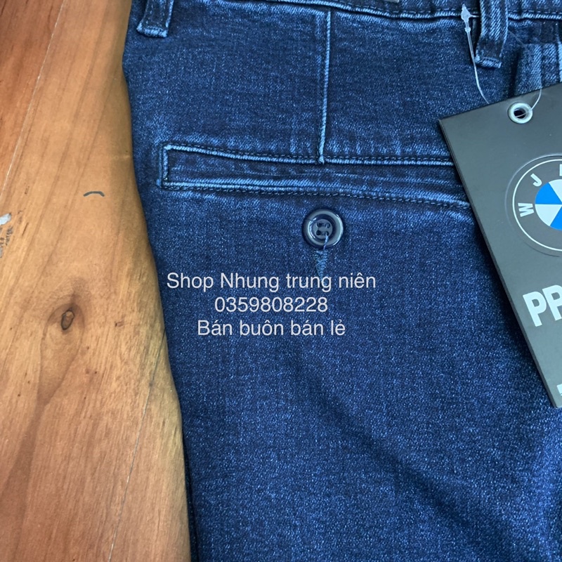 Quần bò thụng túi chéo nam trung niên hàng cao cấp ảnh thật