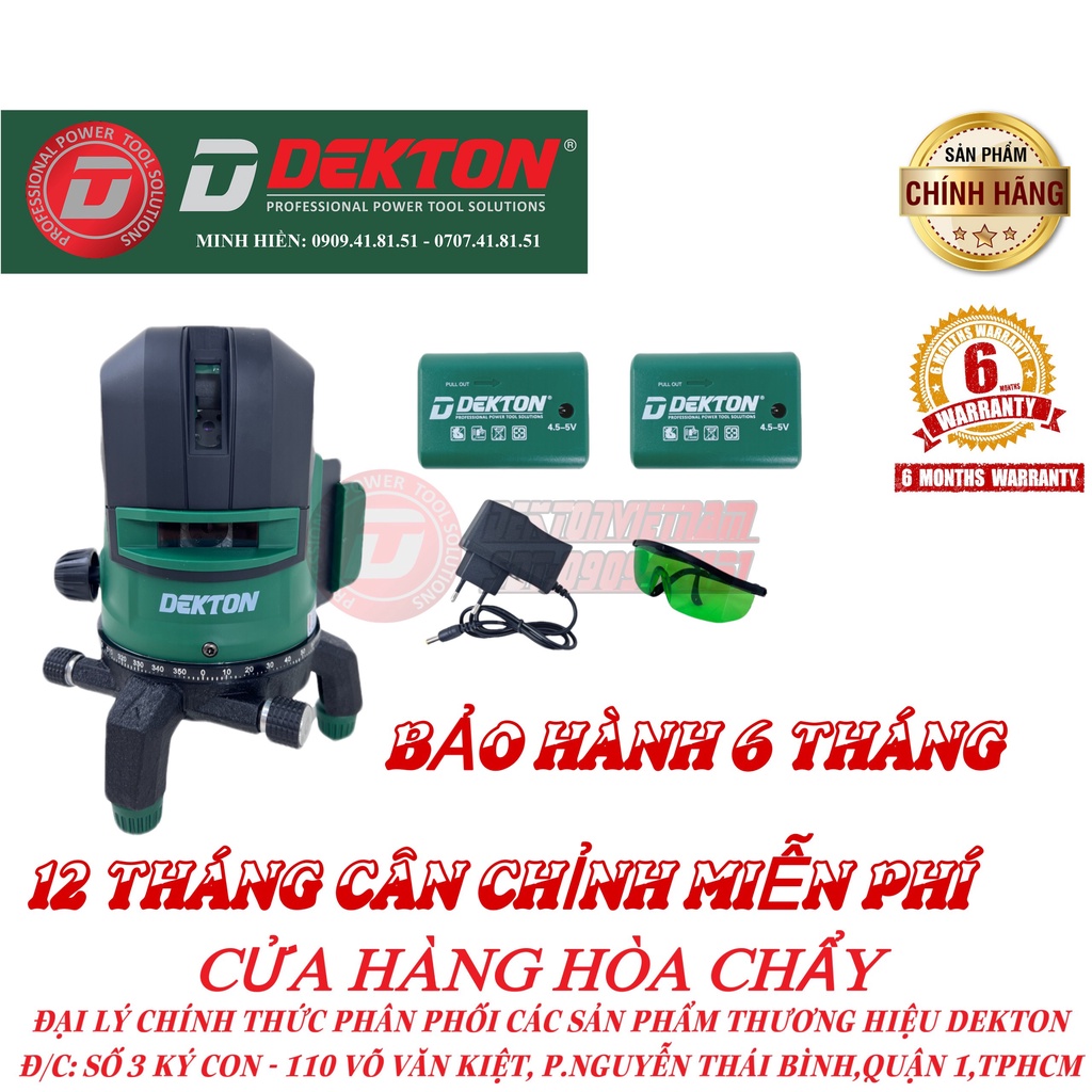 Máy Bắn Cốt - Cân Mực - Cân Bằng laser Dekton / DK - LS0502 / 5 Tia Xanh - 2PIN -  - Bóng Led Siêu Sáng