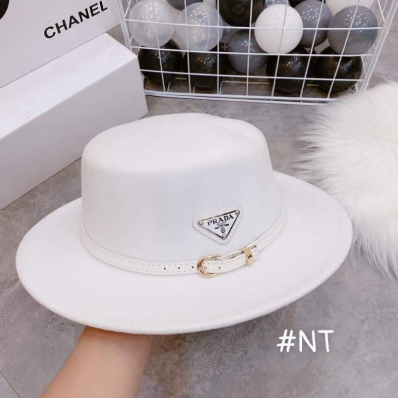 Mũ dạ fedora vành nhỏ đai da PRA DA siêu sang chảnh