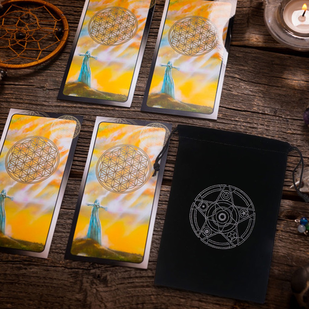Túi đựng bài tarot rút dây màu đen tiện lợi