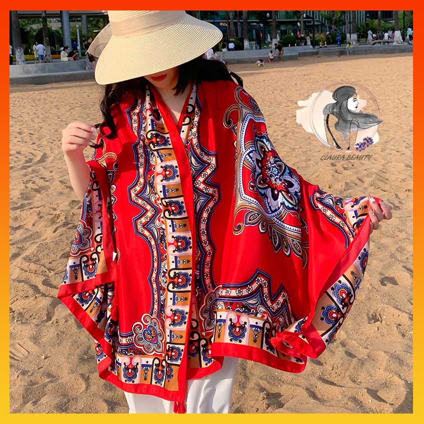 [HÀNG LOẠI 1]_Khăn Choàng Boho Họa Tiết Thổ Cẩm Đi Biển 1001 Công Dụng Hot Trend LECARO
