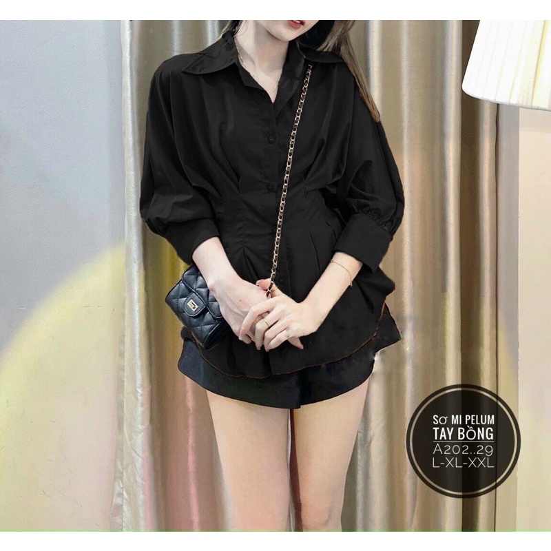 N.T BIGSIZE áo sơ mi tay phồng