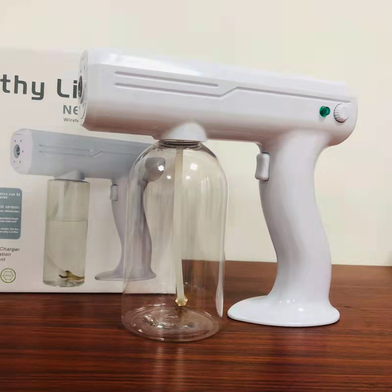 (Hàng Mới Về) Súng Phun Sương Nano Không Dây Có Đèn Ánh Sáng Xanh Dùng Trong Nhà Và Xe Hơi