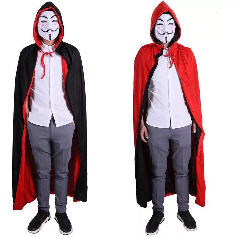 Áo choàng hóa trang Halloween có mũ trùm đầu màu đỏ đen vàng sáng cho nam và nữ | BigBuy360 - bigbuy360.vn