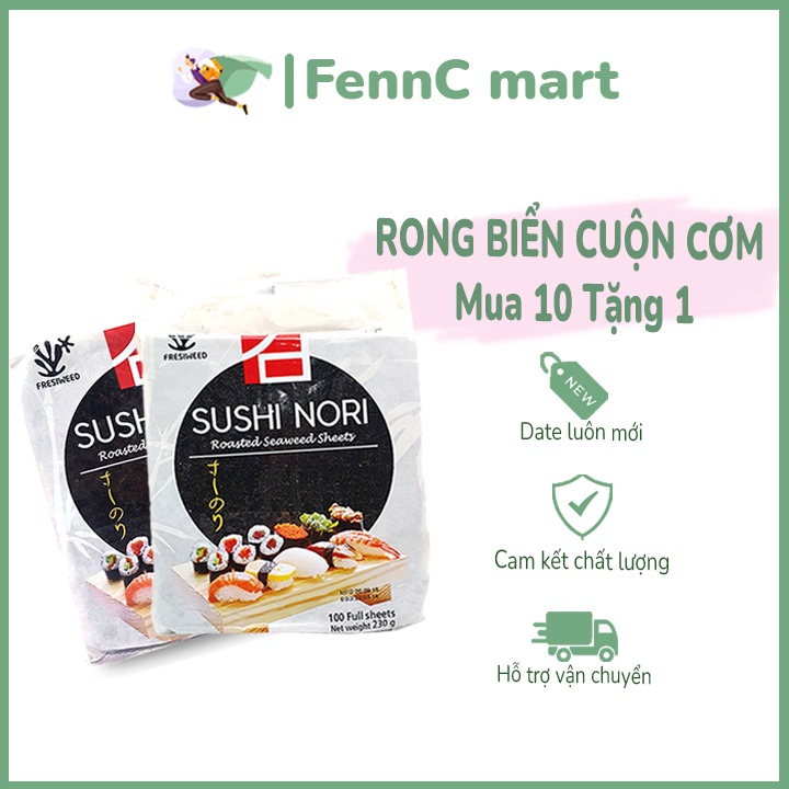 [Mua 10 Tặng 1] Rong biển cuộn cơm Gimbab 100 lá hiệu Fresiweed Hàn Quốc