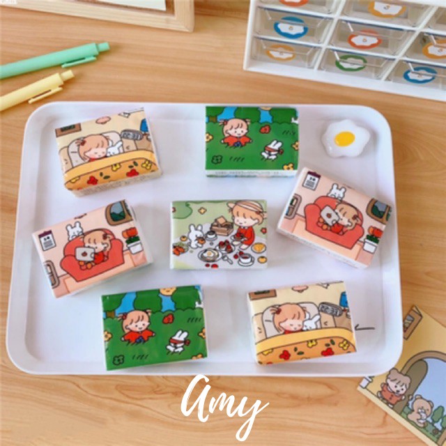 Gói Khăn Giấy Mini Cầm Tay Bỏ Túi Họa Tiết Cô Gái Nhật Cute AMY